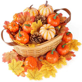 Halloween Bubble Fake Pumpkin Maple Pine Cones Set Halloween Christmas Thanksgiving Decoration Photo Props Fall Pumpkin